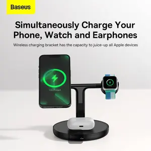 Baseus Swan 3-in-1 Wireless Magnetic Charging Stand 20W Black