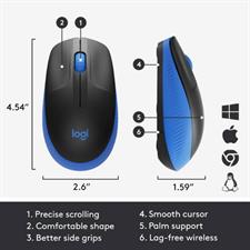 Logitech M190 Wireless Mouse Full Size 