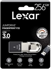 Lexar JumpDrive Fingerprint F35 256GB USB 3.0 Flash Drive
