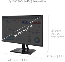 VIEWSONIC Frameless Ergonomic Professional LED 27″ VP2756-2K