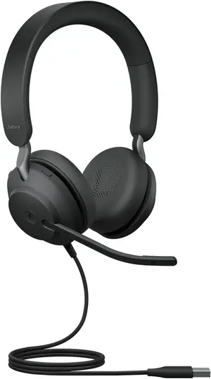 Jabra Evolve2 40 Stereo USB-A Wired Headset with Noise-Cancelling Microphone