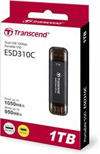 Transcend ESD310 Dual USB 10GBPS USB Type-A, USB Type-C Portable SSD 1TB