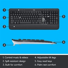 Logitech MK540 Advanced Wireless Keyboard Mouse Combo