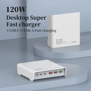LDNIO Q605 120W 6-Port USB-C USB-A Desktop Charger