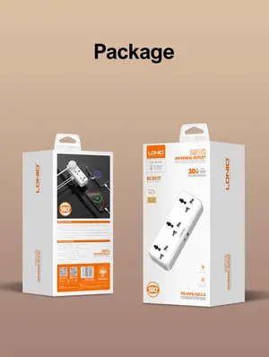 LDNIO SC3317 3-Outlet Portable Power Socket – 30W PD & QC3.0 Fast Charging