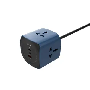LDNIO SC3319 6-in-1 Power Socket Adapter – 65W USB-C PD, 3 AC Outlets & 2m Extension Cable