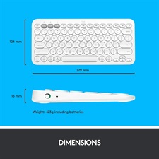 Logitech K380 Multi-Device Wireless Bluetooth Keyboard (Off-White/Rose/ Graphite/Blue)
