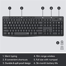 Logitech MK295 Silent Wireless Keyboard and Mouse combo