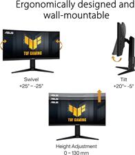 ASUS TUF Gaming VG30VQL1A, 29.5 inch, 21:9 Ultra-wide WFHD (2560X1080), 200Hz, 1ms MPRT, Curved Gaming Monitor