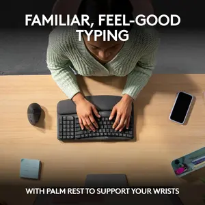 Logitech Wave Keys & Lift Combo Ergonomic Wireless Keyboard Mouse