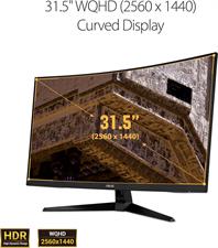ASUS TUF Gaming VG32VQ1B Curved Gaming Monitor – 31.5 inch WQHD (2560x1440), 165Hz, 1ms (MPRT)