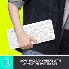 Logitech K480 Bluetooth Multi-Device Keyboard (Black/White)