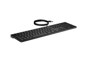 HP Wired Desktop 320K USB Keyboard Full Size Quiet Keys Black (9SR37UT)
