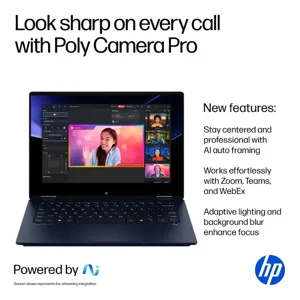 HP OmniBook X Flip 14-FM0023DX Laptop | Intel Core Ultra 7 256V - 16GB DDR5 - 1TB SSD - 14" 2K Touchscreen x360 Display, Atmospheric Blue
