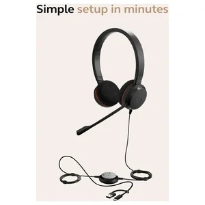 Jabra Evolve 20 Stereo USB-C/A Headset – Microsoft Teams Certified, Passive Noise Cancelling