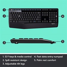 Logitech MK345 Keyboard Mouse with Wrist Support