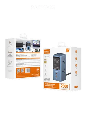 LDNIO SC2 45W Universal Power Strip with USB-C PD & QC3.0 – 2500W Max