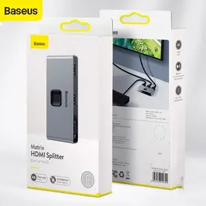 Baseus HDMI Matrix Switch 2×1 / 1×2 4K 60Hz Grey CAHUB-BC0G