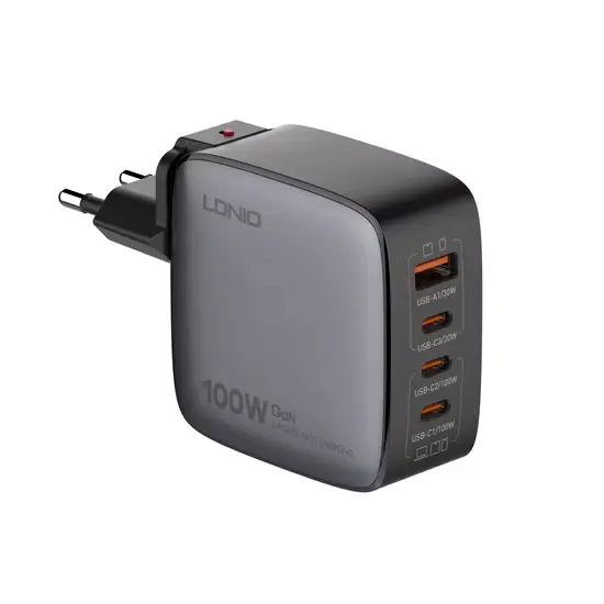 LDNIO Q408 100W GaN Fast Charger 4-Port USB-C/USB-A