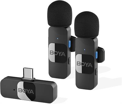 Boya BY V20 C Type Dual Collar Wireless Microphone 