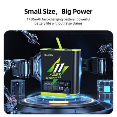 Telesin Fast Charging Battery For Go Pro Hero 9/10/11/12