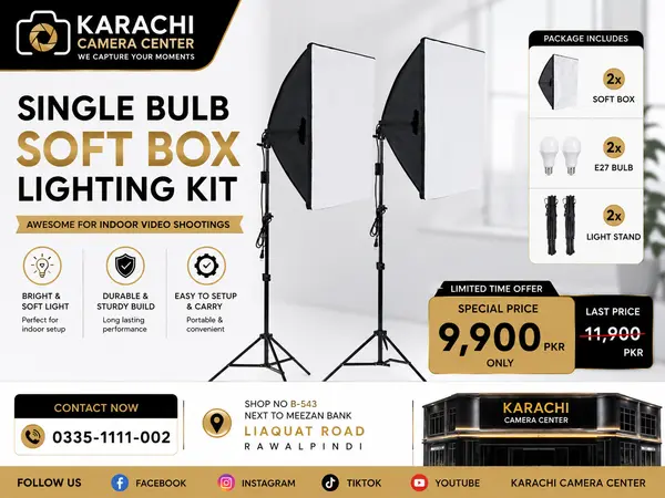 Single Bulb Soft Box Lighting Kit for Content Creators