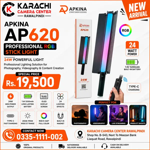 Apkina AP620 Professional RGB Stick Video Light