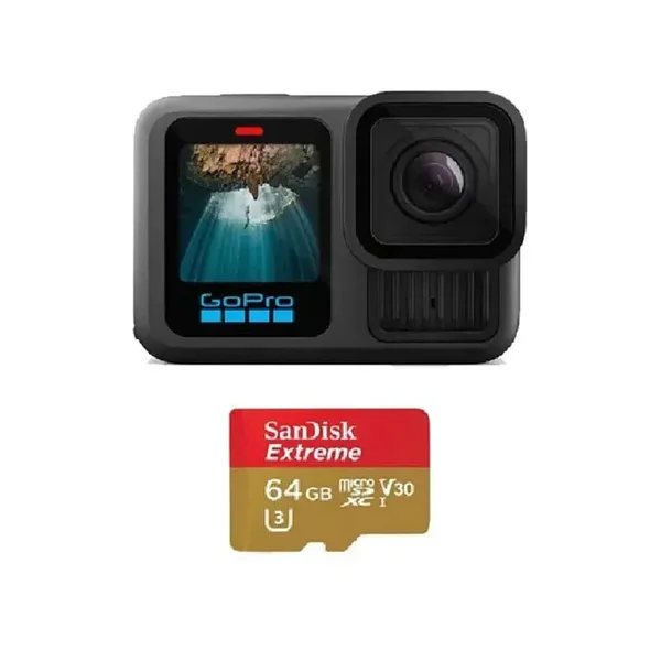 GoPro HERO13 Action Camera + SanDisk Extreme 64GB microSD Card Bundle