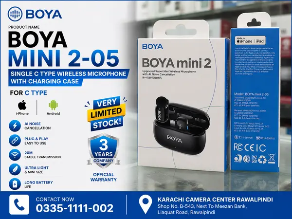 BOYA mini 2-05 Single C-Type Wireless Microphone with Charging Case