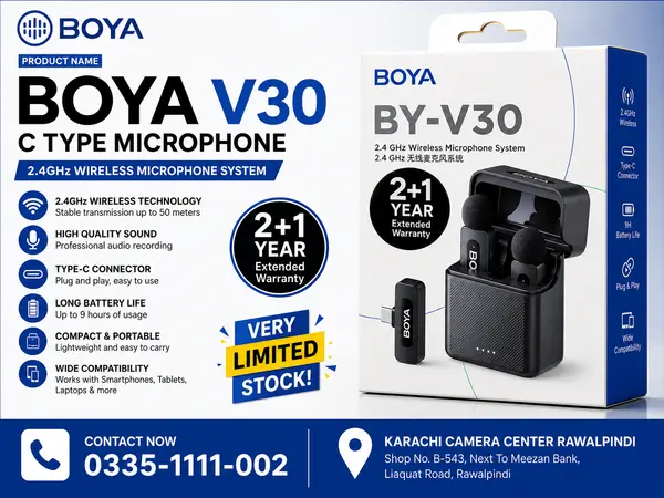Boya V30 Dual Collar Wireless Mic For Type C Mobile 