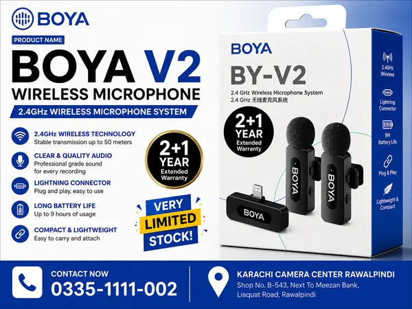 Boya BY V2 Dual Collar Wireless Microphone For iPhone 