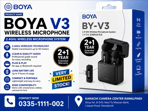 Boya V3 Dual Wireless Collar Mic For iPhone Lightning 