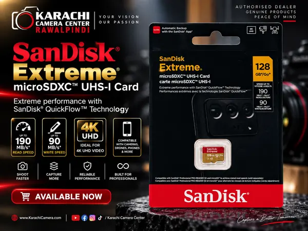 SanDisk Extreme 128GB microSDXC UHS-I Memory Card