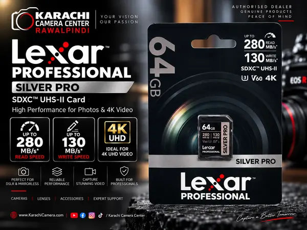 Lexar Professional SILVER PRO 64GB SDXC UHS-II V60 Memory Card