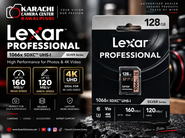 Lexar Professional 1066x 128GB SDXC UHS-I SILVER Series Memory Card
