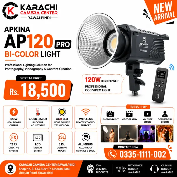 Apkina AP120 Pro Bi Colour Video Light