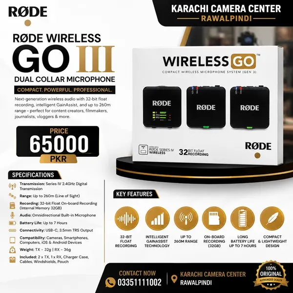 RØDE Wireless GO III Dual Collar Microphone