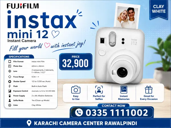 Fuji Instax Mini 12 Polaroid Camera