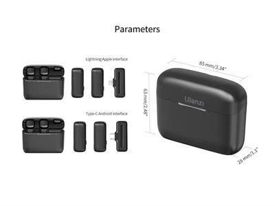 Ulanzi J12 Dual Collar Wireless Microphone – Lightning Connector for iPhone