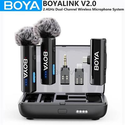 Boya Link 2 Dual Wireless Microphone System (USB-C, Lightning & 3.5 mm TRS)