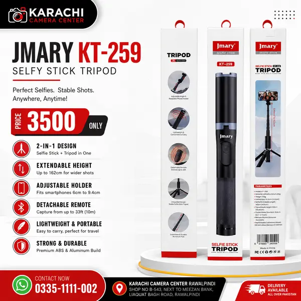 Jmary KT-259 Selfie Stick Tripod