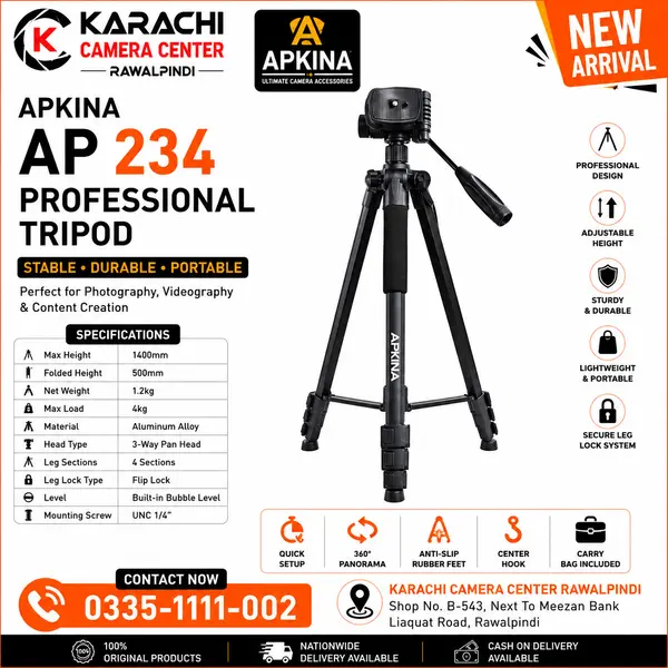 Apkina AP 234 Professional Tripod