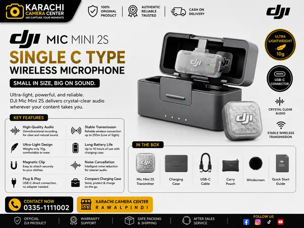 DJI Mic Mini 2S Single USB-C Wireless Microphone