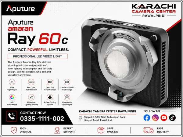 Aputure Amaran Ray 60c RGBWW Full-Color LED Video Light