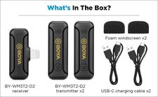 Boya WM3 T2 D2 Dual Collar Wireless Microphone For iPhone 
