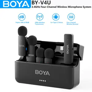 BOYA BY-V4U Four-Channel Wireless Microphone System – USB-C
