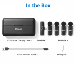 BOYA BY-V4U Four-Channel Wireless Microphone System – USB-C