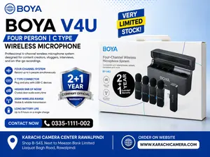 BOYA BY-V4U Four-Channel Wireless Microphone System – USB-C