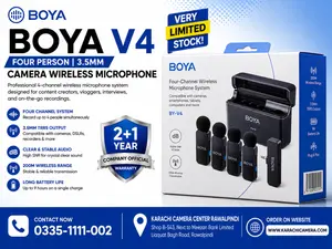 BOYA BY-V4 Four-Person Wireless Microphone System – 3.5mm TRS