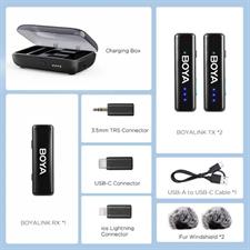Boya Link 2 Dual Wireless Microphone System (USB-C, Lightning & 3.5 mm TRS)
